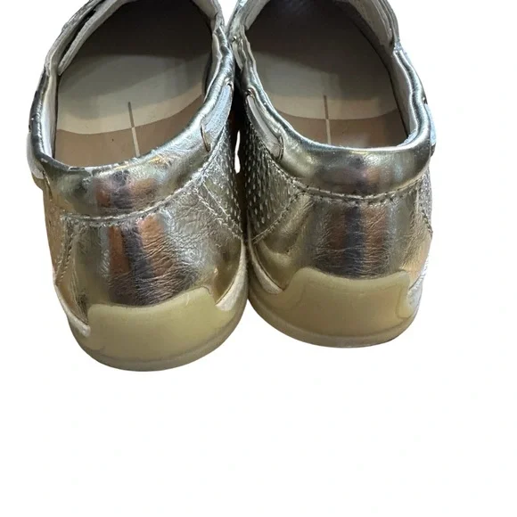 Dolce Vita Metallic‎ Gold Perforated Boat Shoes Loafers Casual Comfort - Picture 4 of 8